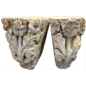 Pair of stone modillions carved in high relief 15th 16th century