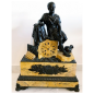 Sienna marble and bronze clock 19th century
