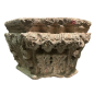 Pair of corner capitals in carved stone décorated with stylised foliage and flowers 13th century