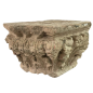 Pair of corner capitals in carved stone décorated with stylised foliage and flowers 13th century