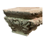 Pair of corner capitals in carved stone décorated with stylised foliage and flowers 13th century