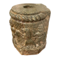 Green Marble Capital Base, Carved in High Relief with a Hunting Scene. India 12th century