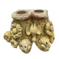 Paire de chapiteaux corinthiens d'applique en pierre sculptée sur trois faces formant postérieurement bougeoirs XIII ème siècle Paire de chapiteaux corinthiens d'applique en pierre sculptée sur trois faces formant postérieurement bougeoirs XIII ème siècle