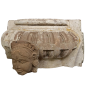 Paire de chapiteaux d'applique demi sphérique en pierre sculptée sur trois faces Inde du Nord Rajasthan XVIII ème siècle