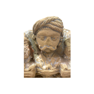 Pierre murale sculptée pour lampe à huile XVIIème siècle