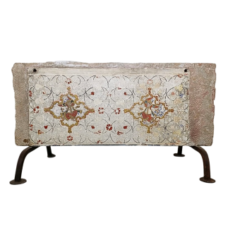 Fresque sur pierre à décor de couple Bikaner fin XVIIème Siècle