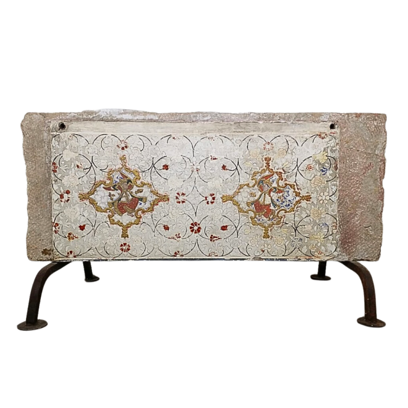 Fresque sur pierre à décor de couple Bikaner fin XVIIème Siècle