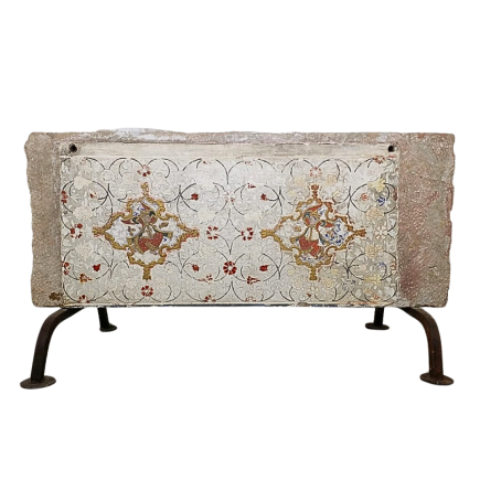 Fresque sur pierre à décor de couple Bikaner fin XVIIème Siècle