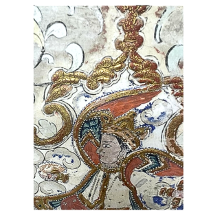 Fresque sur pierre à décor de couple Bikaner fin XVIIème Siècle