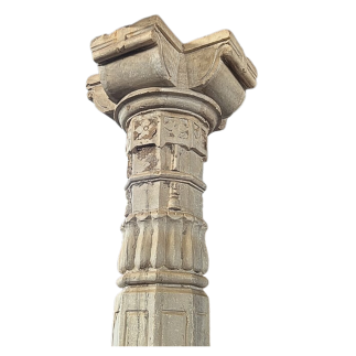 Exceptional suite of four white marble columns in three parts 18th century