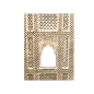 Pair of tall rectangular one-piece beige sandstone lattice panels 18th century