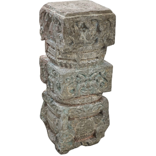 Central section of a monolithic carved stone column India 17th century