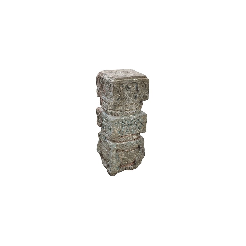 Central section of a monolithic carved stone column India 17th century