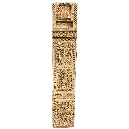 High rectangular wall panel in monobloc beige sandstone India 18th century