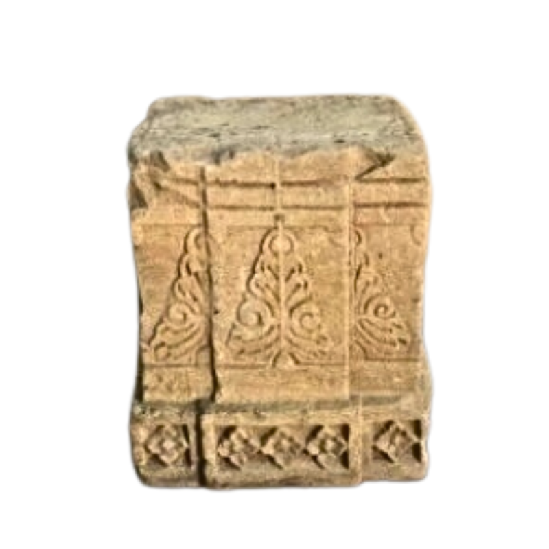 Carved beige sandstone base end of 18thcentury early 19th century