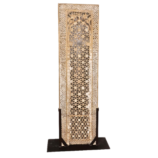 Tall rectangular monoblock claustra panel in beige sandstone India 18th century