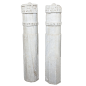 Pair of monobloc Doric columns pillars in white marble Southern Italy 16th - 17th century