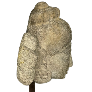 Head of Apsara in carved stone India 15th century