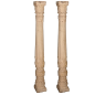 Pair of monobloc columns in beige stoneware carved all sides decorated with palmettes and fluted barrels 18th century