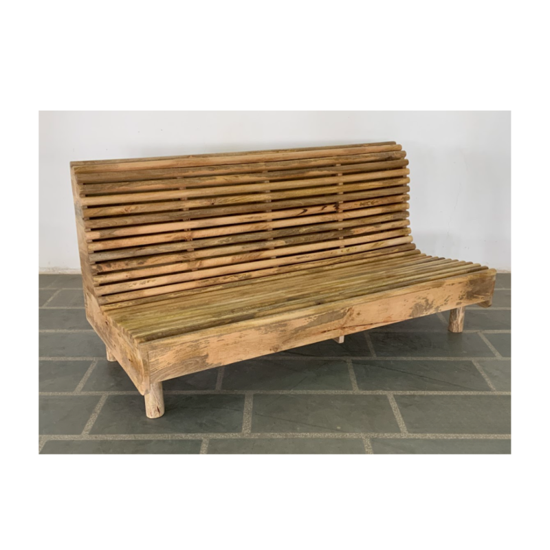 Banc en bois à lattes, Superbe banc en bois des années 1940