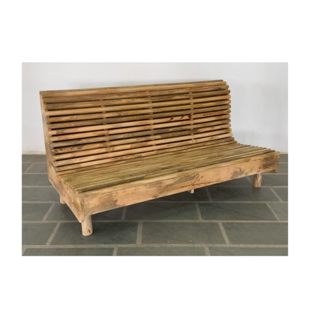 Banc en bois à lattes, Superbe banc en bois des années 1940