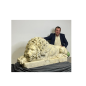 Monumental lion in white Carrara marble late 18th century early 19th century