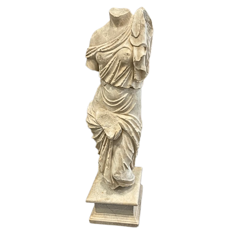 Statue fragmentaire féminine acéphale en marbre blanc IIème IIIème siècle après JC