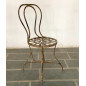 Pair of hot-air balloon style wrought iron garden chairs.