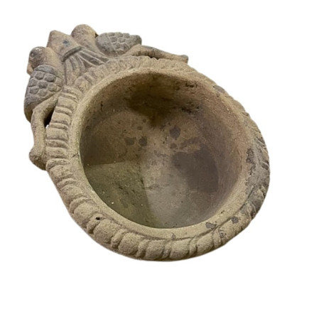 Coupe en pierre sculptée de forme ronde Inde début XIXème siècle