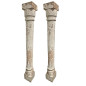 Pair of monoblock doric columns in beige sandstone slightly pinkish Southern Italy 17th century