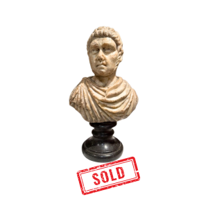 Bust of a Roman emperor carved in white marble late 17th to early 18th century