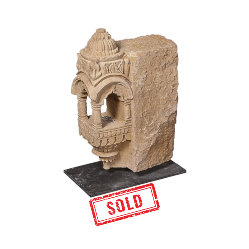 Lanterne murale monobloc en grés beige Inde XVIIIème siècle