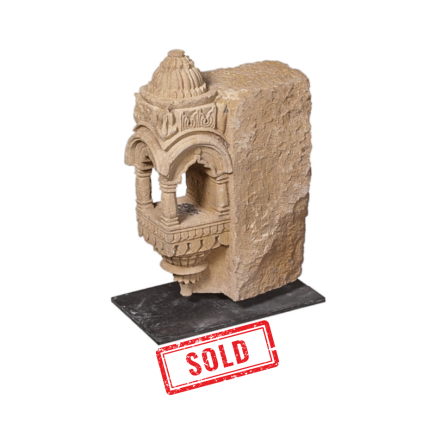 Lanterne murale monobloc en grés beige Inde XVIIIème siècle