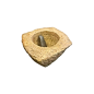 Mortier de forme ronde carrée en pierre accompagné de son pilon conique en marbre noir France XVII ème siècle