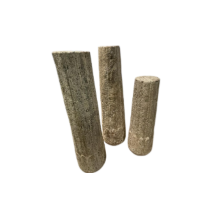 Three marble columns, decorated with palmettes in the lower part 17th century