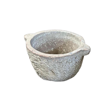 Important mortier rond à deux oreilles en pierre sculptée XVI ème siècle