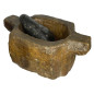 Yellow marble stone with two lifting ears  lobed shape, 16th Century.