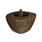 Mortar of round square shape in stone, accompanied with its white marble pestle. 18th Century.