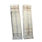 Pair of double half columns monobloc in carved pink sandstone decorated with palmettes 18th Century