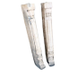Pair of small half columns monobloc in carved pink sandstone decorated with palmettes 18th Century