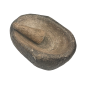 Oval-shaped mortar in black marble stone, accompanied by its white marble pestle. 17th Century.