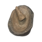 Oval-shaped mortar in black marble stone, accompanied by its white marble pestle. 17th Century.