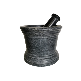 Mortier avec pilon en marbre noir