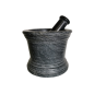 Mortier avec pilon en marbre noir