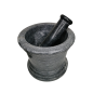 Mortier avec pilon en marbre noir