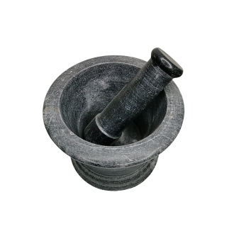 Mortier avec pilon en marbre noir