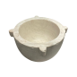 Important mortier rond en marbre blanc sculpté. Fin du XVIII ème ou début du XIX ème siècle.