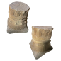 Pair of column bases in carved stone on all sides. 18th Century.