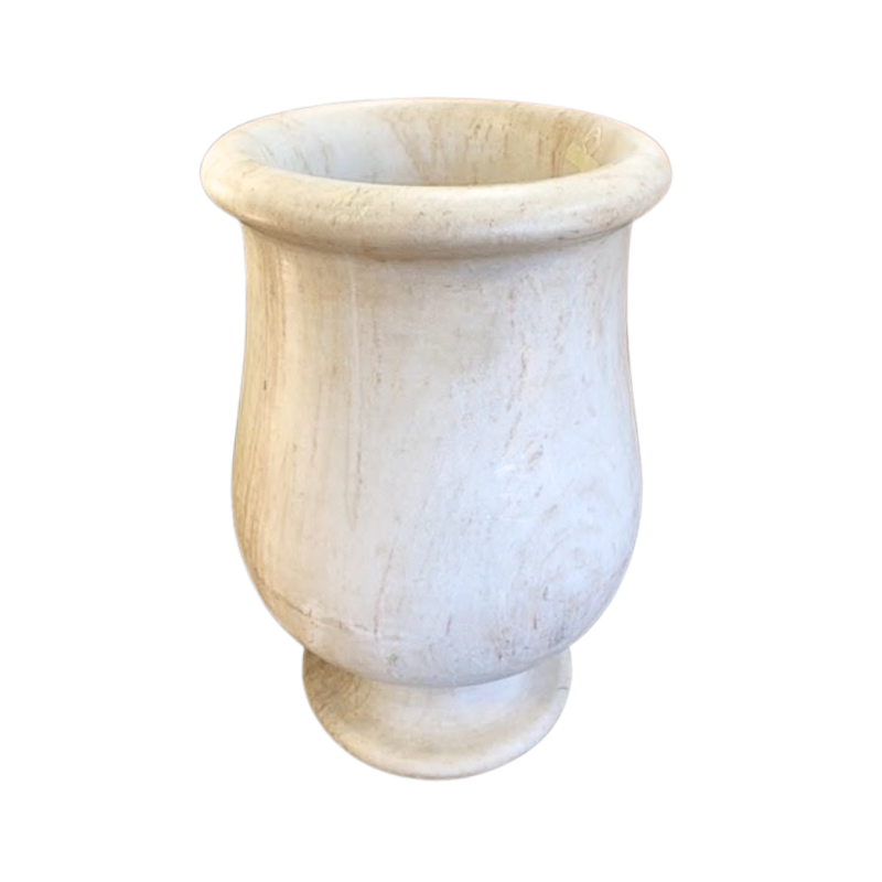 Vase tulipe en marbre blanc. Fin XIX ème siècle.