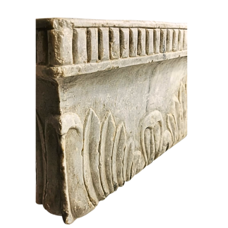 Pair of monobloc square white marble basins. early 19th Century.